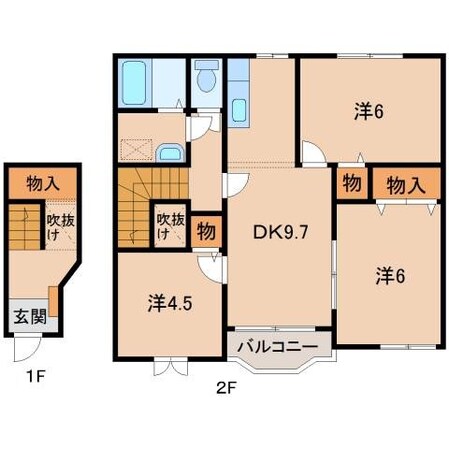 紀伊中ノ島駅 徒歩17分 2階の物件間取画像